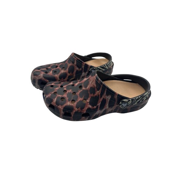 Clog Size 10 Unisex Leopard Cheetah Print Shoes Adjustable Strap Vent Holes - Picture 5 of 11